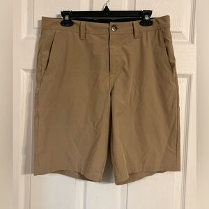 Volcom men’s size 32 khaki shorts with 10 inch inseam and logo